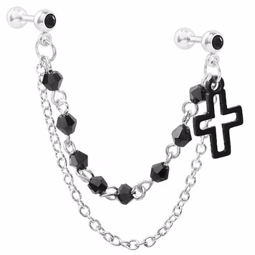 Kors med kedja och barbell