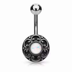 Navelpiercing vintage med opalsten