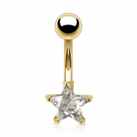 Navelpiercing med ädelstens stjärna
