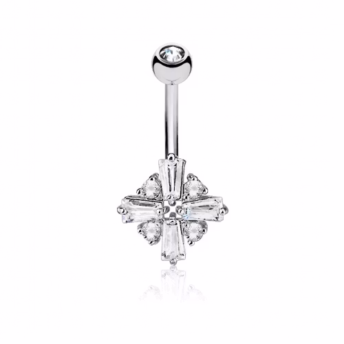 Navelpiercing med vackert kors