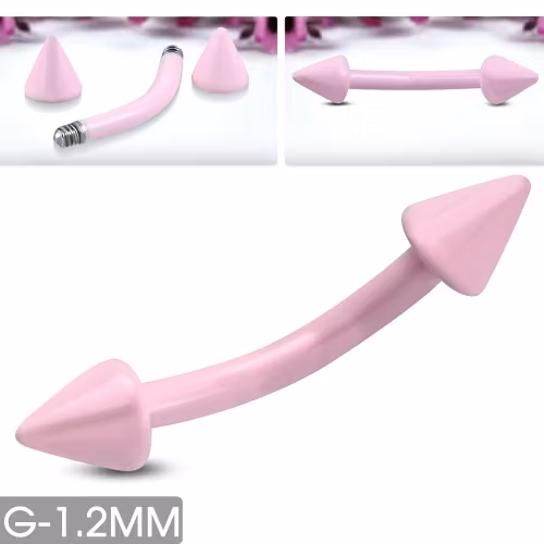 Rosa ögonbryns barbell med konor