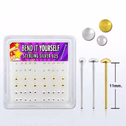 Näspiercing i silver. Bend it yourself