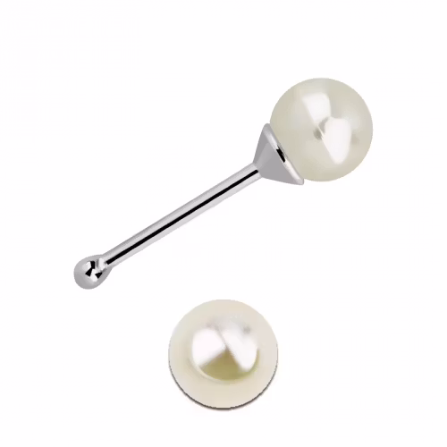 Rak näspiercing med pärla