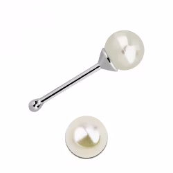 Rak näspiercing med pärla