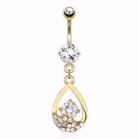 Navelpiercing med droppe och CZ