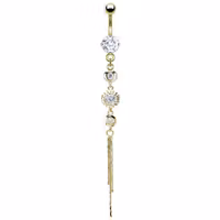 Navelpiercing med stenar