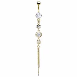 Navelpiercing med stenar