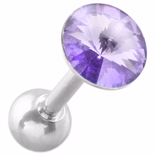 Tragus piercing med lila CZ