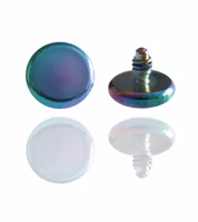 Dermal Anchor topp, regnbågsfärgad disc