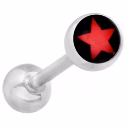 Tungpiercing med stjärna