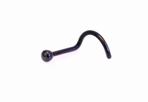 Svart näspiercing med boll