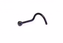 Svart näspiercing med boll