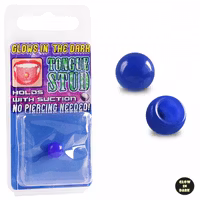 Mörkblå Glow in dark fake piercing till tunga