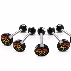 Tungpiercing med tribal spindel