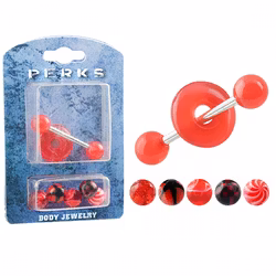 Röd presentförpackning till tunga