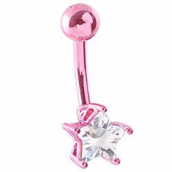 Rosa navelpiercing med stjärna