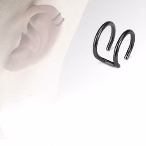 Svart fake helix piercing