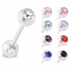 Tungpiercing med ädelsten