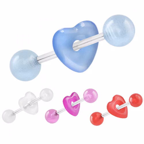 Tungpiercing med donut hjärta