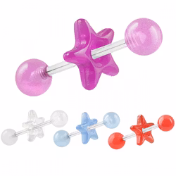 Tungpiercing med donut stjärna