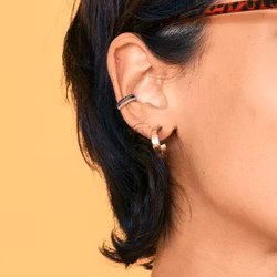 Piercingring dubbel med ädelstenar