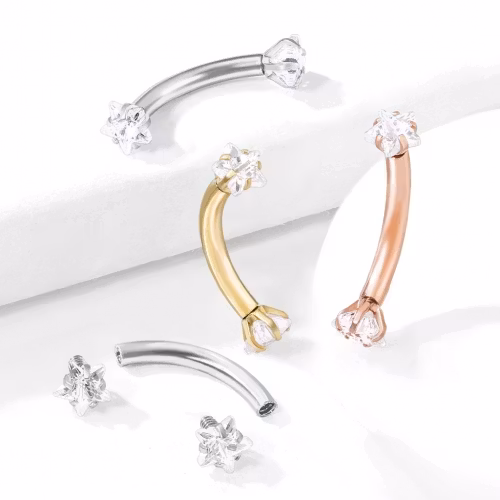 Böjd barbell/ögonbrynspiercing