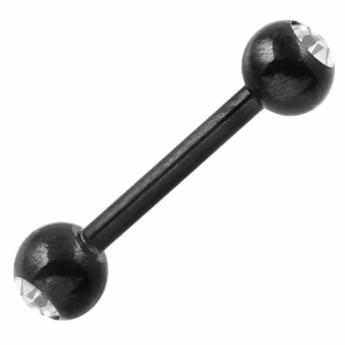 Blackline barbell 1,2mm med 2 ädelstenar