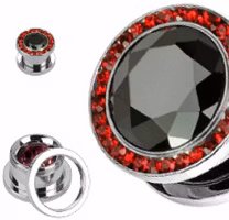 Plugg med röda och svart CZ