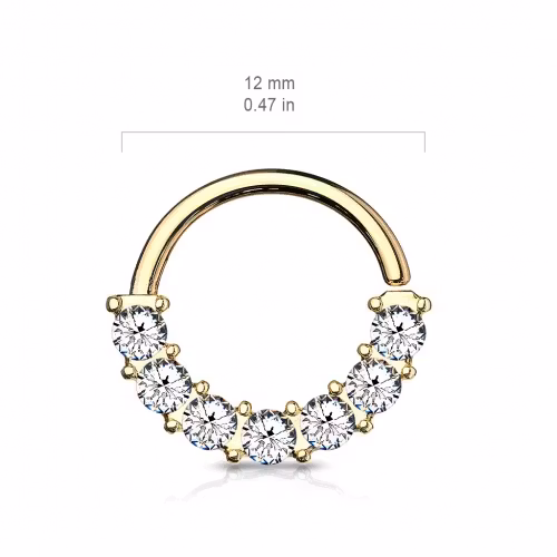 Piercingring med sju stycken ädelstenar