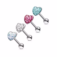 Tungpiercing gnistrande hjärta