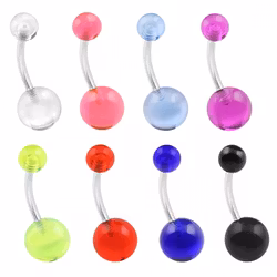 Enfärgade navelsmycken