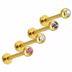 Guldpläterad Labret med ädelsten