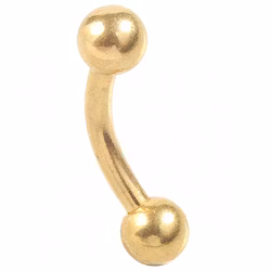 Guldpläterad ögonbrynspiercing med boll