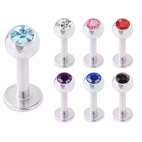 1,2 mm labret med ädelsten