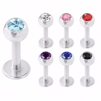 1,2 mm labret med ädelsten