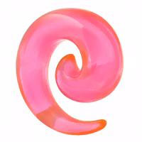 Rosa genomskinlig spiral taper