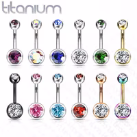 G23 titan navelpiercing med ädelstenar