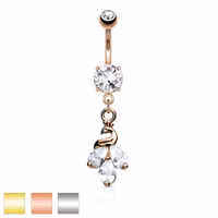 Navelpiercing med påfågel