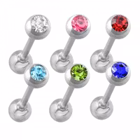 Tungpiercing med ädelsten