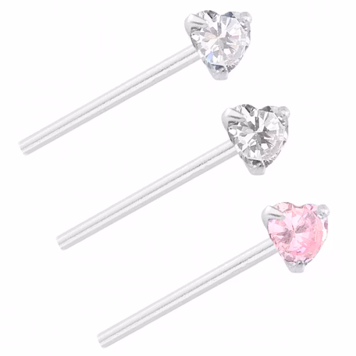 Näspiercing med CZ hjärta, Bend it yourself