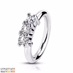 Näs/Daith ring med tre stenar