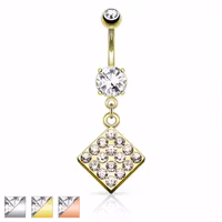 Navelpiercing med stenplatta