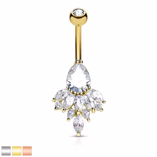 Navelpiercing med ädelstensprismor