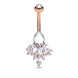 Navelpiercing med ädelstensprismor
