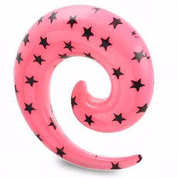 Rosa spiral med svarta stjärnor