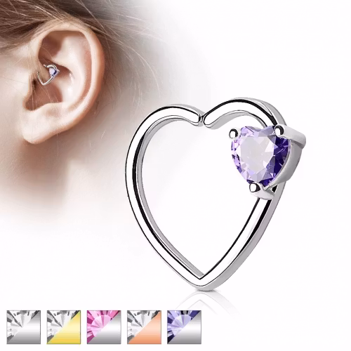 Segmentring hjärtformad med CZ sten