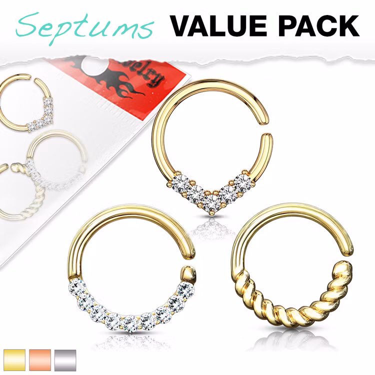 3 pack piercingringar