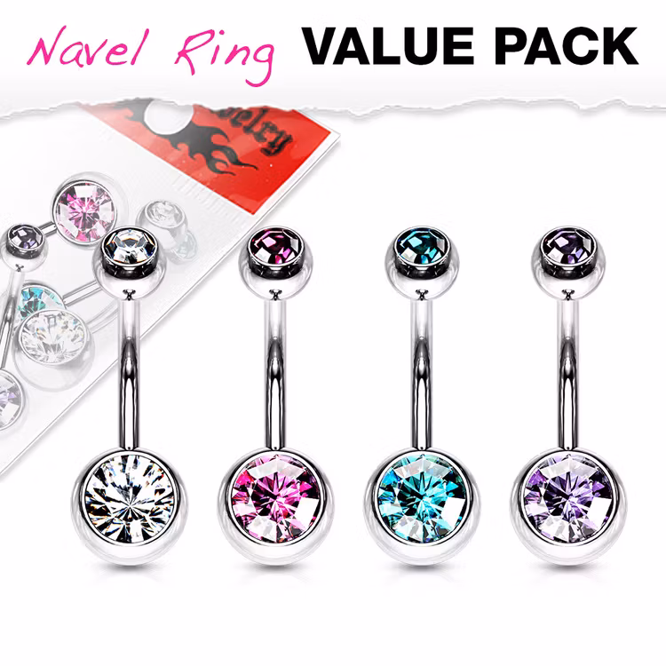 Navelpiercing 4 pack