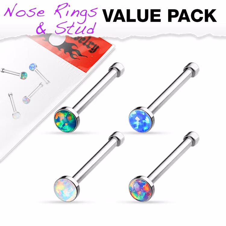 4 pack raka nässtavar med opalsten