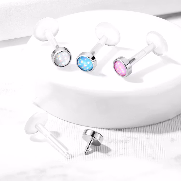 Bioflex labret med opalsten